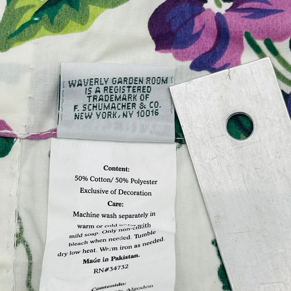 Waverly Garden Room Floral Curtain Panel Purple Green White 42x84 Cottagecore